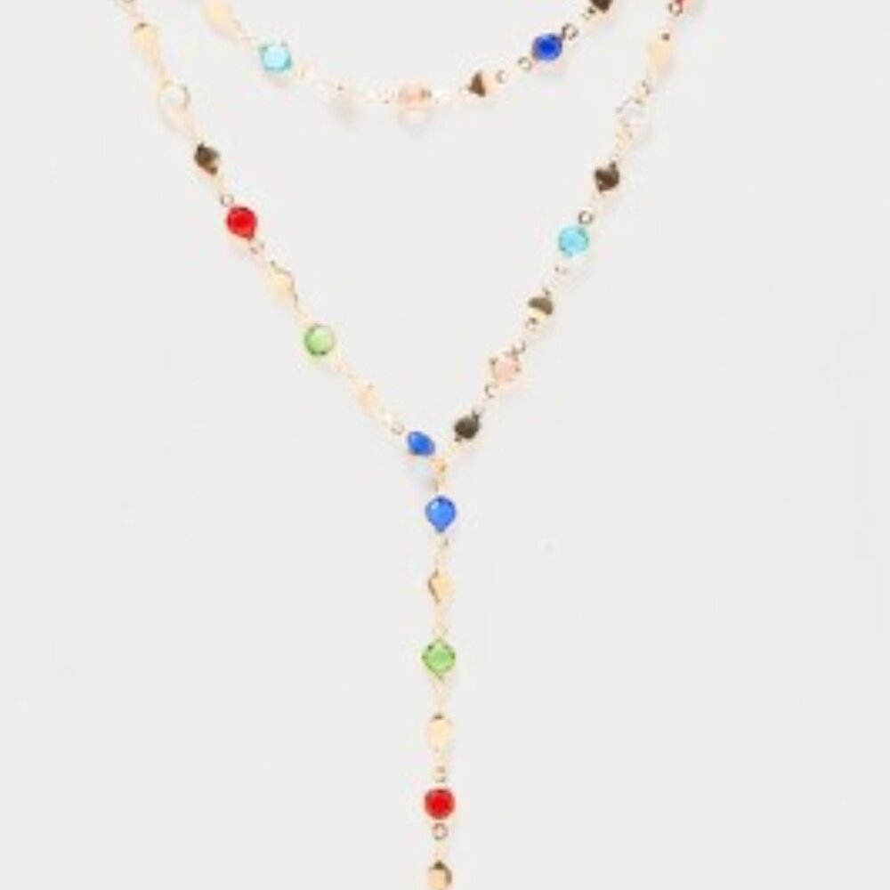 #58 Blue and Red Multi Colored Necklace